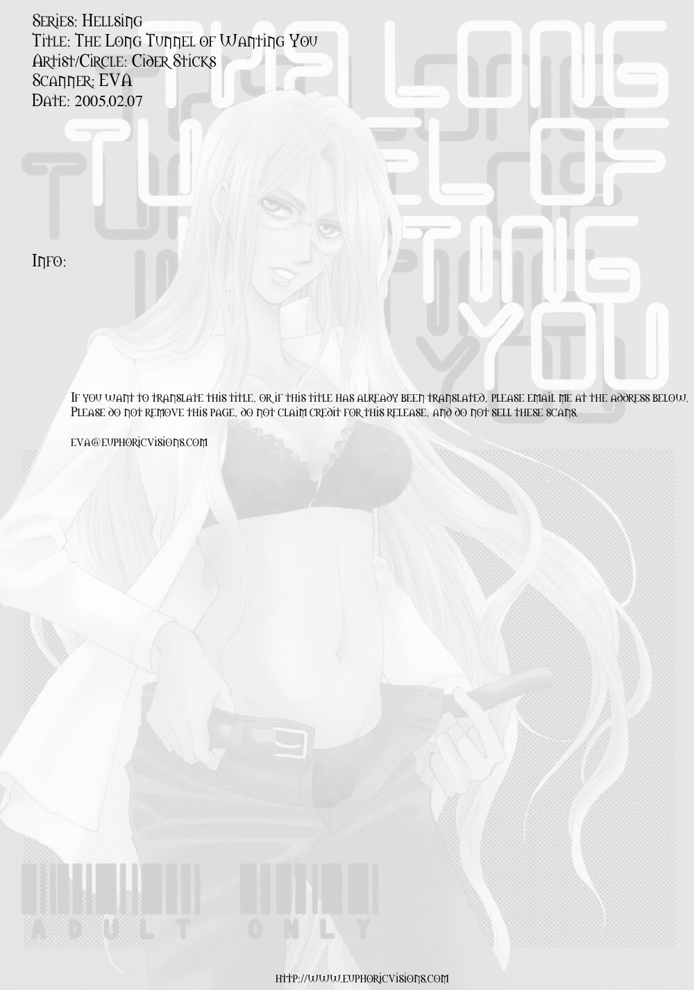 The Long Tunnel of Wanting You (Hellsing) page 2 preview
