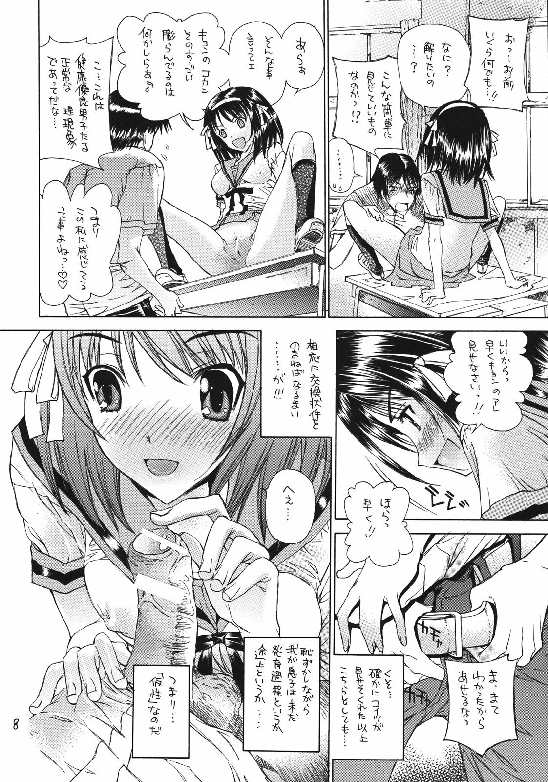 (C70) [Countack, Shoujo Gesshoku (Kojiki Ohji, Shimao Kazu)] Fushigi Shoujo - Mysterious Girl (Suzumiya Haruhi no Yuuutsu) page 7 preview