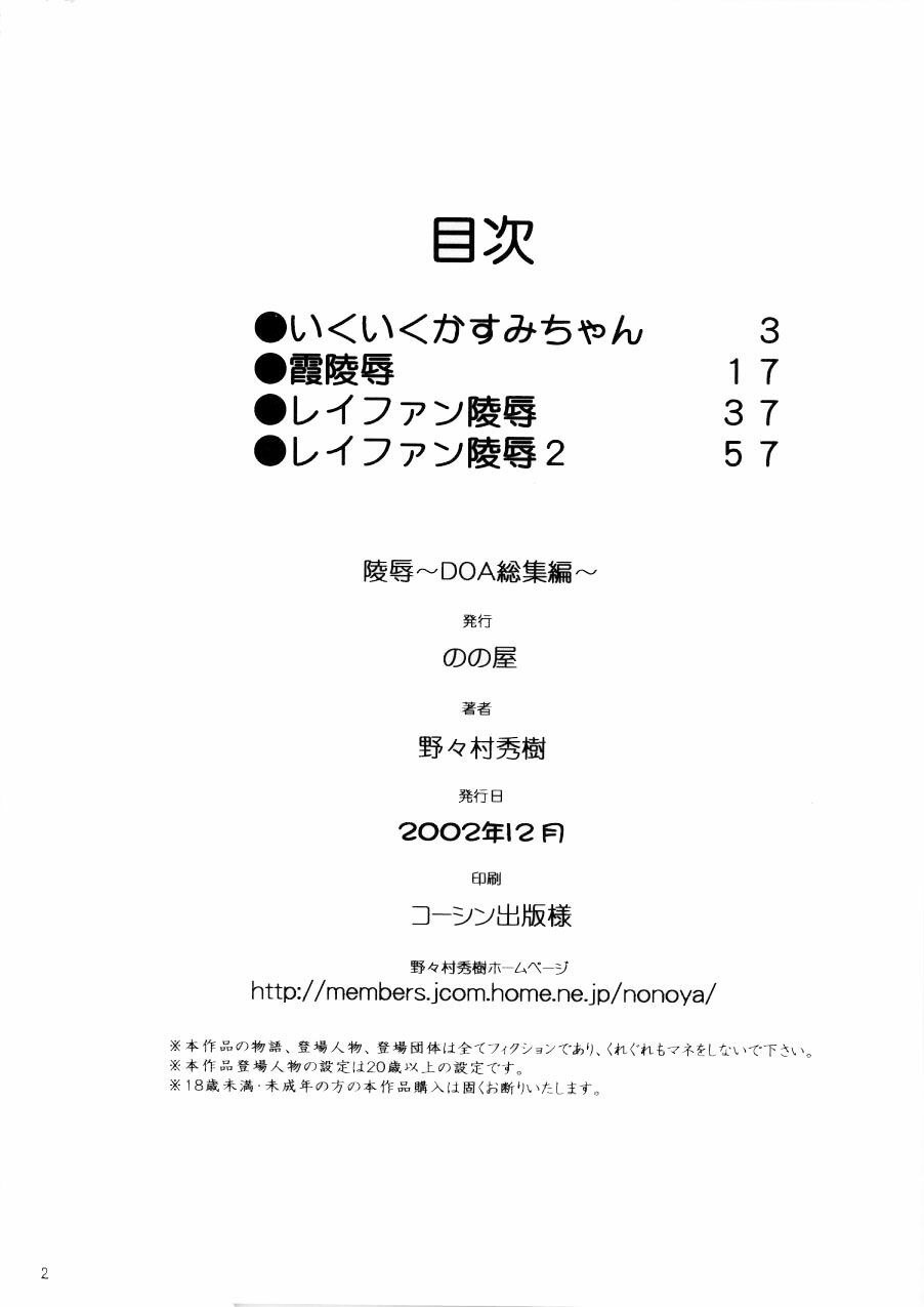 [Nonoya (Nonomura Hideki)] Ryoujoku ~DEAD or ALIVE Soushuuhen~ (Dead or Alive) [Decensored] page 4 preview