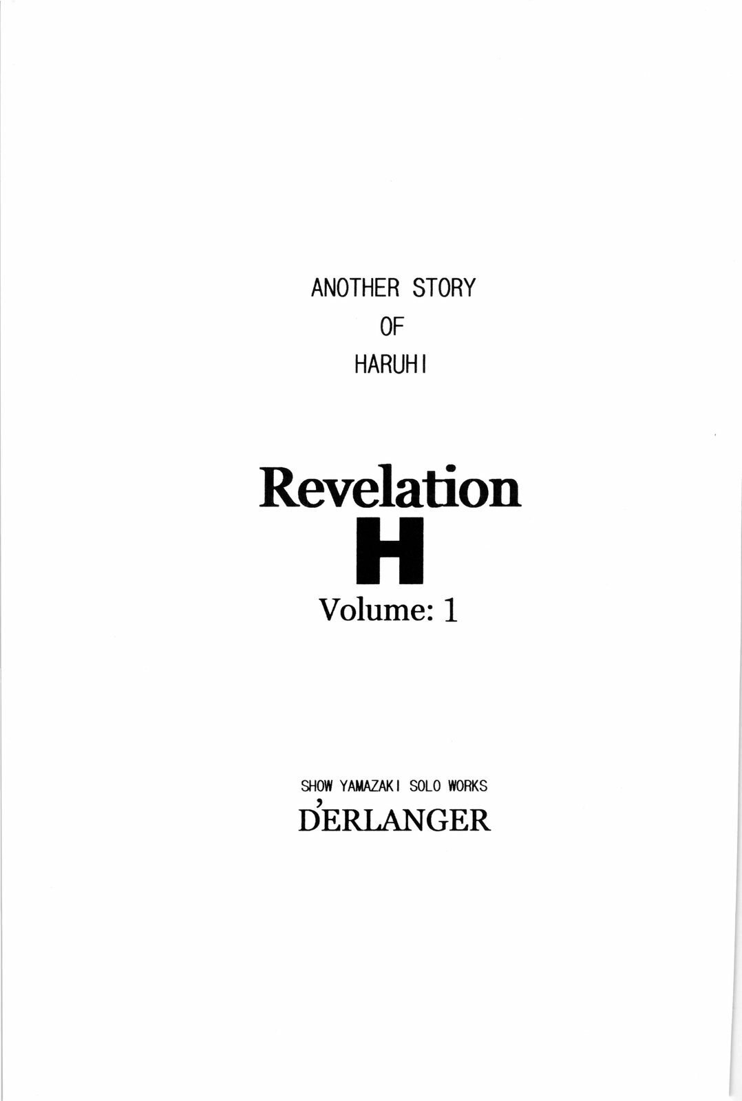 (SC37) [D'ERLANGER (Yamazaki Show)] Revelation H Volume: 1 (Suzumiya Haruhi no Yuuutsu) page 3 preview