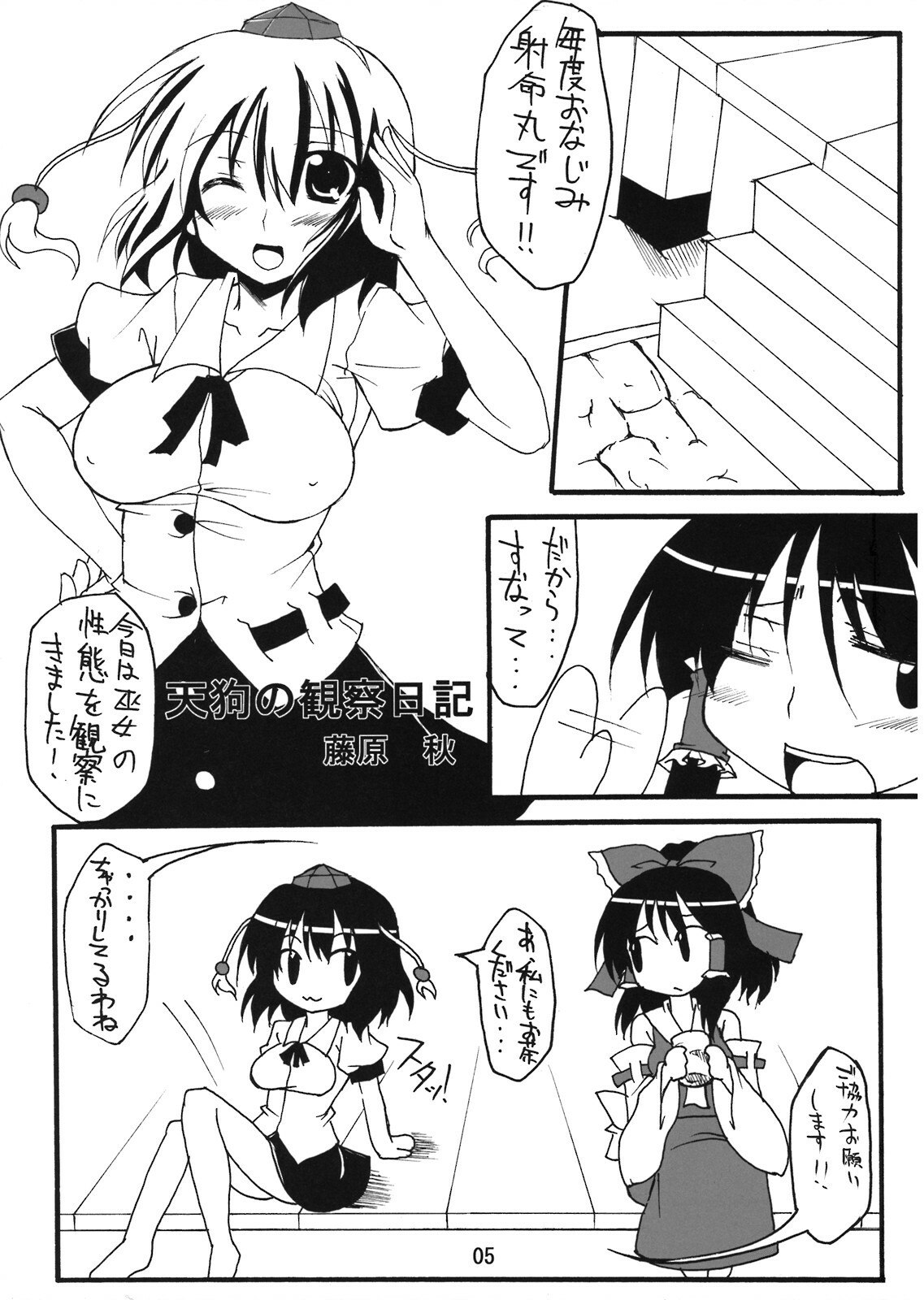 (C74) [Amadeus no Isan (Fujihara Shu, Aoba Shou)] Tengu no Kansatsu Nikki (Touhou Project) page 5 preview