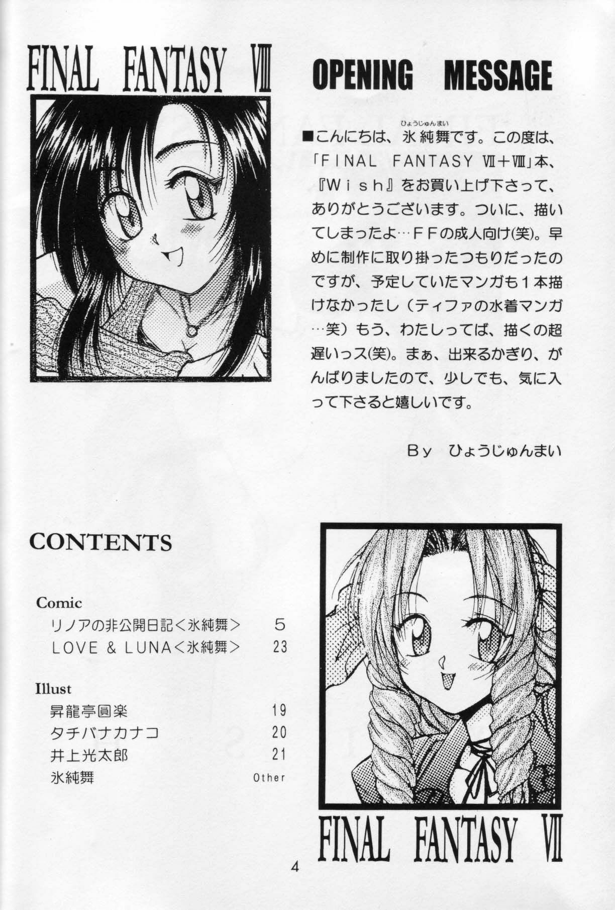 (C56) [HANAMARU MUGEN GYM (Hyoujun Mai)] Wish (Final Fantasy VIII) page 3 preview