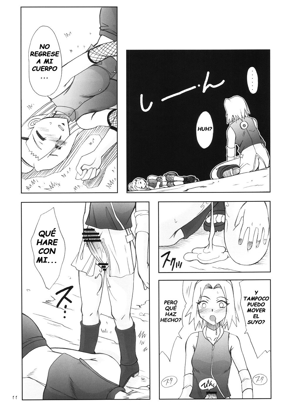 (Futaket 5) [Hijouguchi (TEI-OH-K-TAKAMURO)] Futanari Kokoro Tenshin (Naruto) [Spanish] page 11 preview