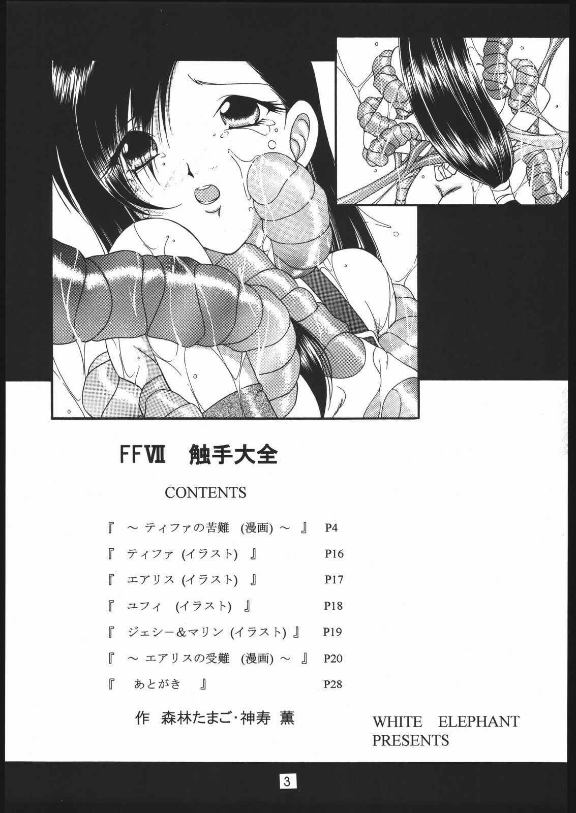 (Puniket 12) [WHITE ELEPHANT (Kanjyu Kaoru, Shinrin Tamago)] FFVII Shokushu Taizen (Final Fantasy VII) page 2 preview