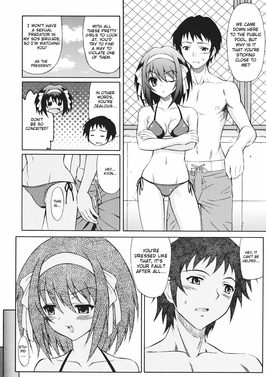 (C76) [GUST (Harukaze Soyogu)] Suzumiya Haruhi no Shakunetsu (The Melancholy of Haruhi Suzumiya) [English] {doujin-moe.us} page 7 preview