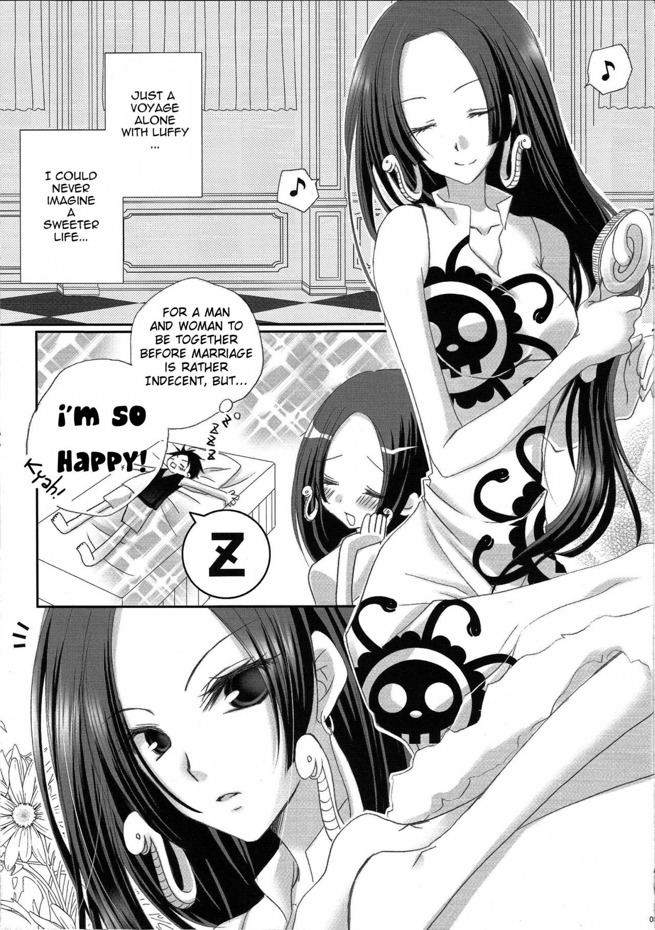 (C76) [NANASHINO (mura.)] IMAGINATION ~Hebihime-sama no Otawamure~ (One Piece) [English] [Yuribou] page 4 preview