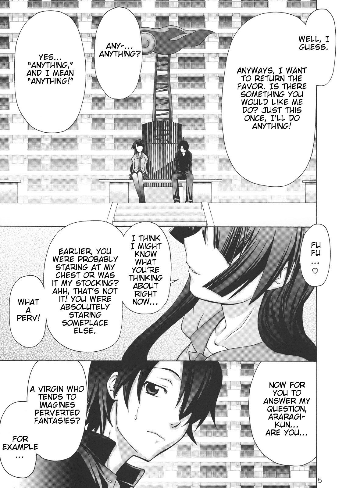 (C76) [GOLD RUSH (Suzuki Address)] Gyaku Sekuhara no Hate o Mousou Suru. (Bakemonogatari) [English] [Slayerjammer] page 4 preview